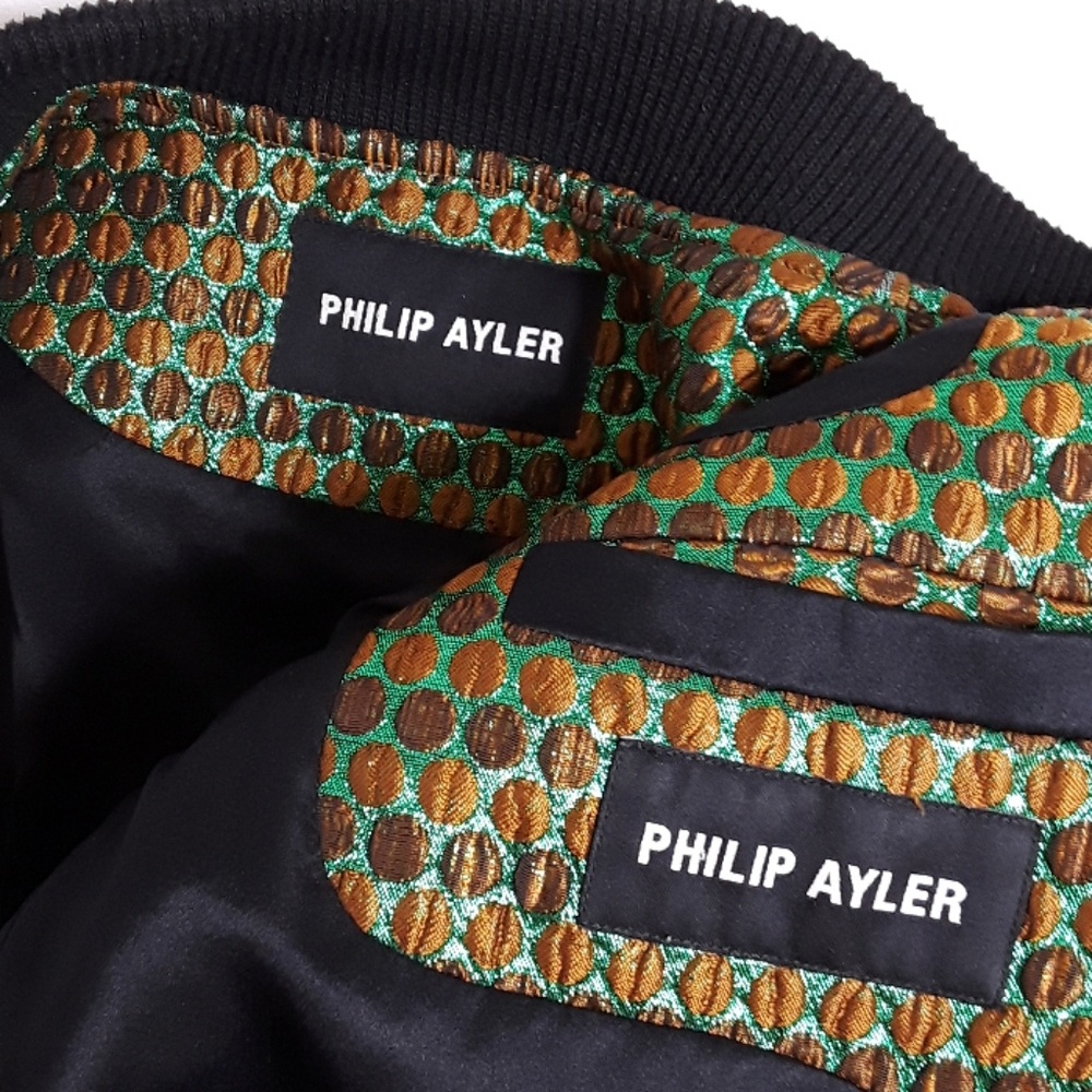 Green Patterned Bomber Jacket - Picture 3 of 11